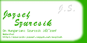 jozsef szurcsik business card